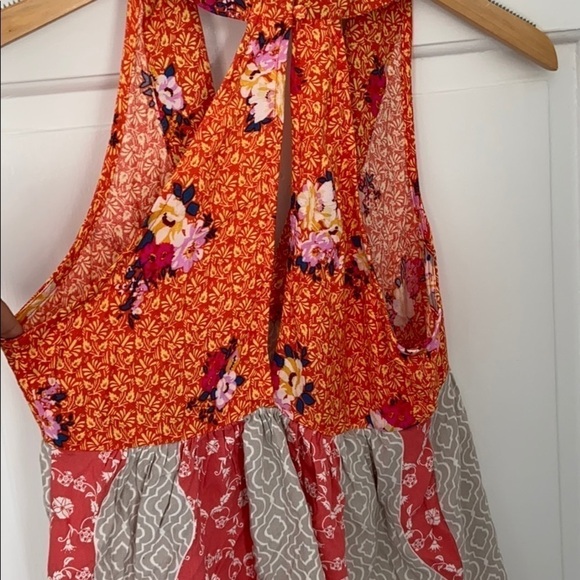 Free People floral patterned tank with back cutout - Picture 7 of 7